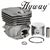 GX Cylinder Kit 45mm for Husqvarna 350, 351, 353 Replaces 537-25-31-02