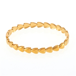 Multi Heart Bangle in Gold