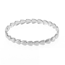 Multi Heart Bangle in Silver