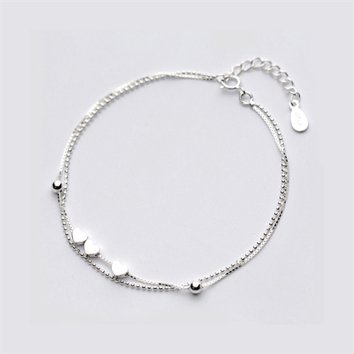 Sterling Silver Star Studded Heart Bracelet – VOYLLA