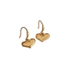Gold Solid Heart Pendant Earrings