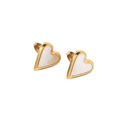 Mother of Pearl Heart Earrings