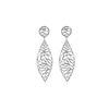 Silver Filigree Oval Earrings