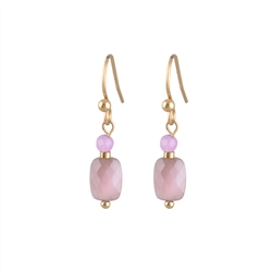 Mauve and Pink Natural Stone Earrings