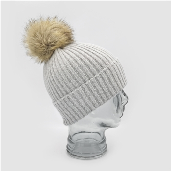 Cashmere Blend Hat in Light Grey