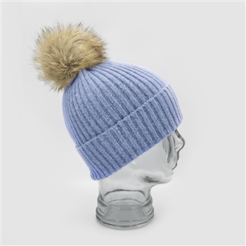 Cashmere Blend Hat in Soft Blue