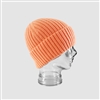 Ribbed Cashmere Blend Beanie Hat in Orange - HTN02O