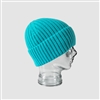 Ribbed Cashmere Blend Beanie Hat in Turquoise - HTN02T
