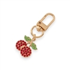 Crystal Cherry Key Charm In Gold
