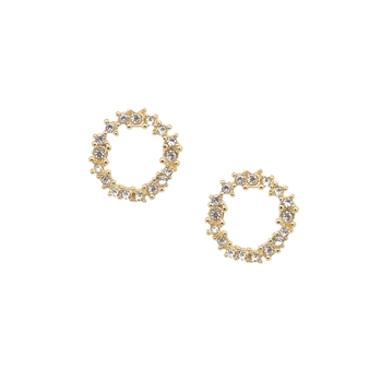 Gold Crystal Circle Earrings