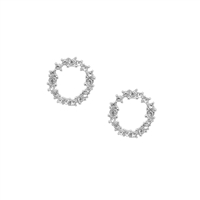 Silver Crystal Circle Earrings