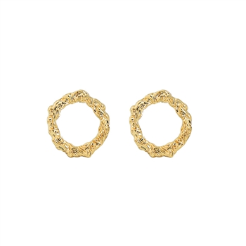 Gold Textured Hoop Earring