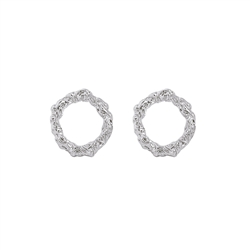 Silver Textured Hoop Earring