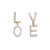 'LO-VE' pearl & gold detail drop earring