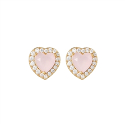 Crystal Surround Heart Earrings