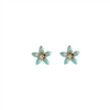 Green Little Flower Earrings in 18K Gold Plate