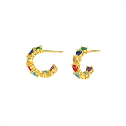 Rainbow Hoop Earrings