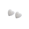 Textured Heart Earrings in Silver