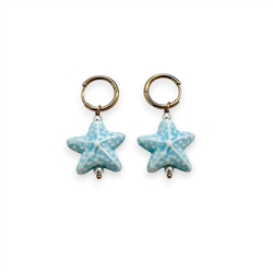 Starfish and Pearl Drop Huggie