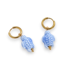 Ceramic Turtle Pendant Huggie