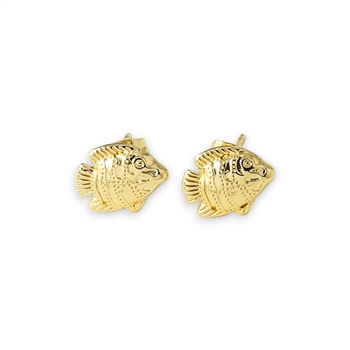 Angelfish Stud Earrings in 18K Gold Plate