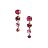 Pink Four Gem Drop Earrings in 14K Gold Plate