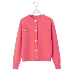Boxy Cardigan with Gold Button Detail
