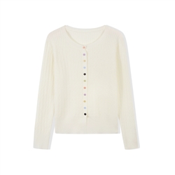 cable knit multi button cardigan