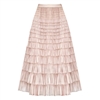 Maxi Tiered Frilled Skirt in Dusk Pink
