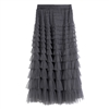 Maxi Tiered Frilled Skirt in Grey