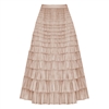 Maxi Tiered Frilled Skirt in Stone