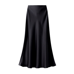 Black Satin Slip Skirt