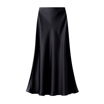 Black Satin Slip Skirt