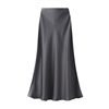 Gunmetal Satin Slip Skirt