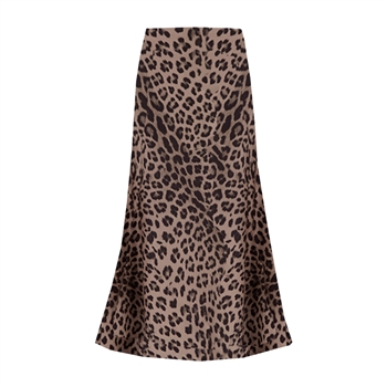 Leopard Print Satin Slip Skirt