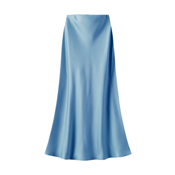 Lake Blue Satin Slip Skirt
