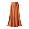 Burnt Orange Satin Slip Skirt