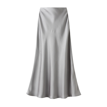 Silver Satin Slip Skirt