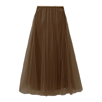 Bitter Chocolate Tulle Layer Skirt