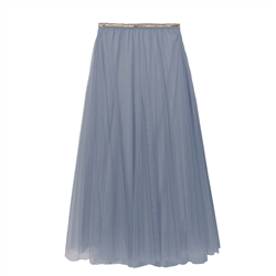 Denim Blue Tulle Layer Skirt