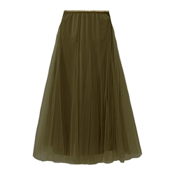 Olive Tulle Layer Skirt