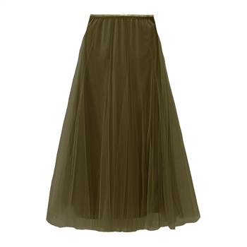 Olive Tulle Layer Skirt