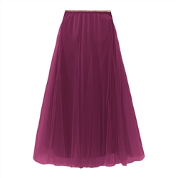 Plum Tulle Layer Skirt