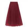 Wine Red Tulle Layer Skirt