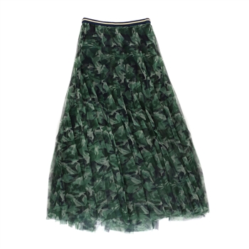 Green Camo Print Tulle Layer Skirt