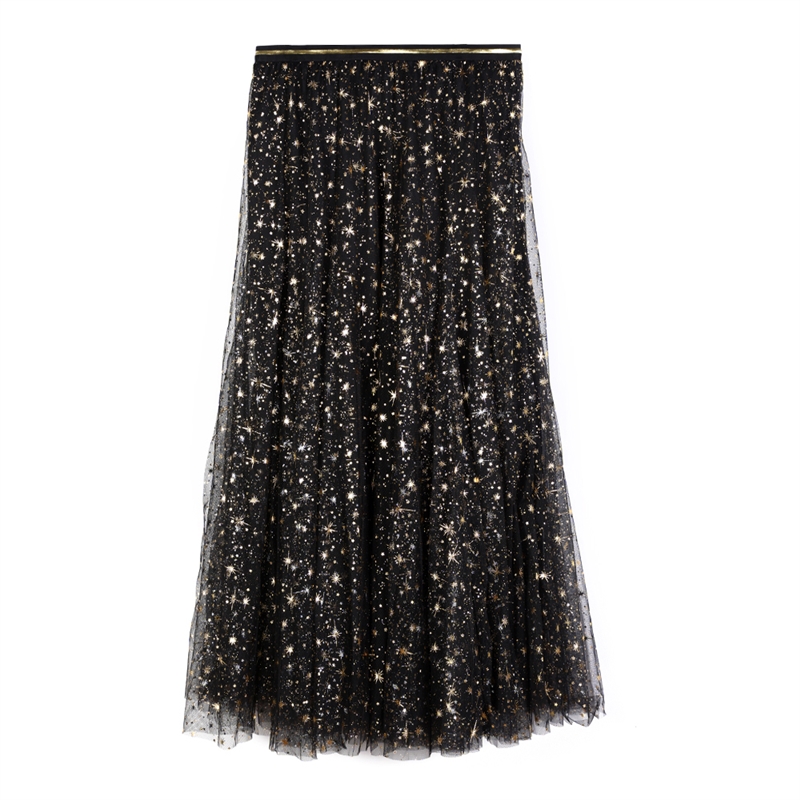  CHICWISH Sequins Tulle Skirts for Women Elastic Waist