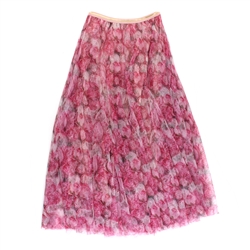 Peony Print Tulle Layer Skirt