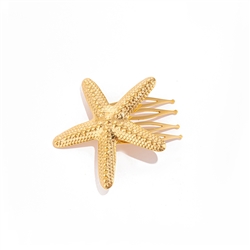 Starfish Hair Comb in Gold