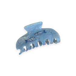 Swimming Fish Claw Clip in Blue Marble Glitter