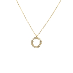 Gold Crystal Circle Necklace